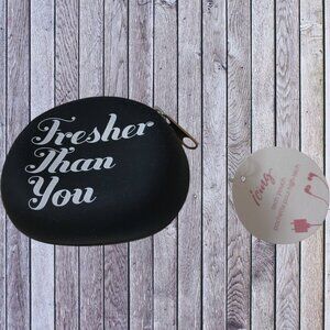 Icing Brand Fresher Than You Black Zippered Tech Pouch NEW